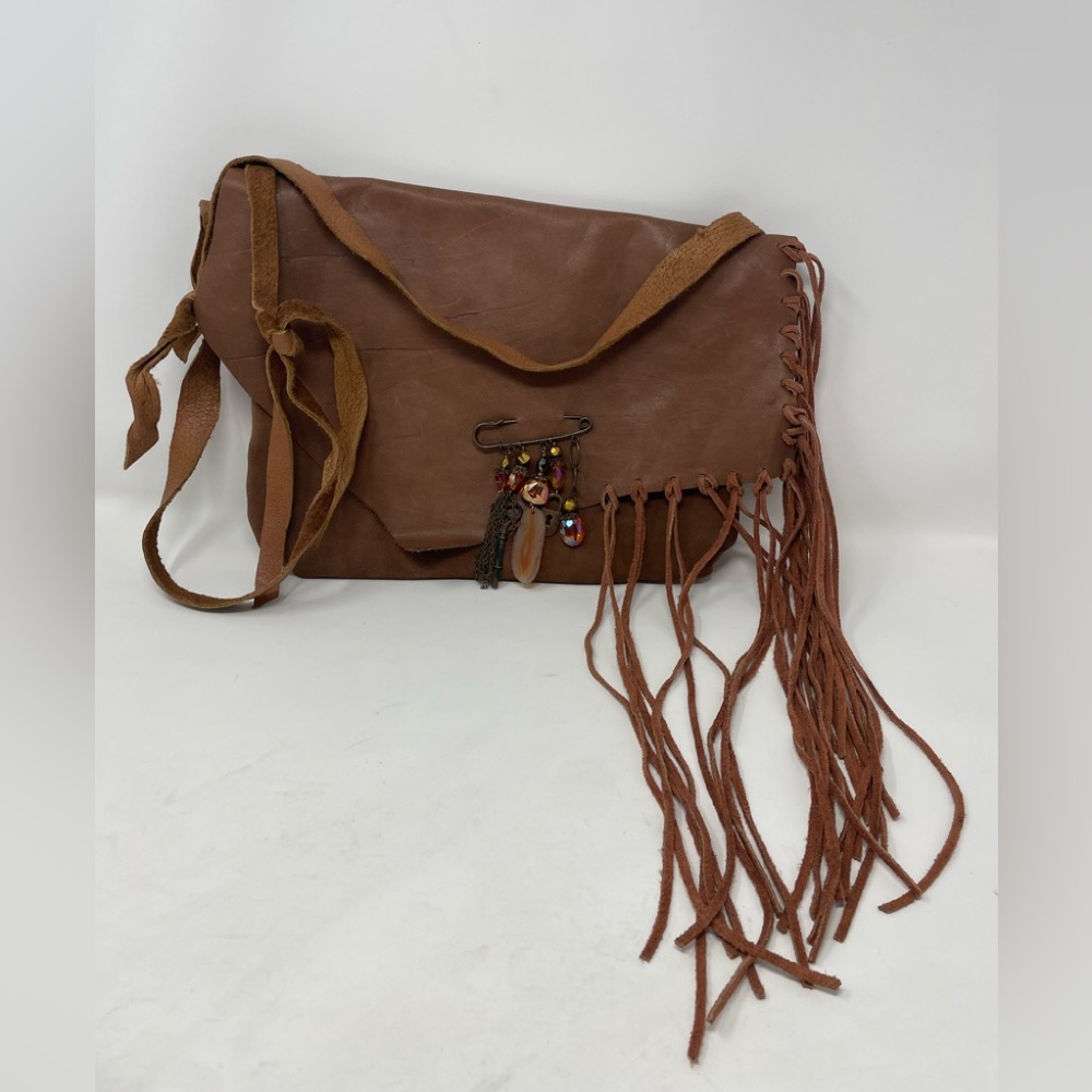 Boho Hand Made Leather and Suede Fringe Crossbody Satchel🖤